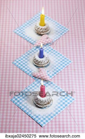 Three small birthday cakes View Large Photo Image Stock Photography - Three small birthday cakes. Fotosearch