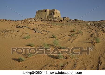 Stock Image - "Throne room, former church, then a mosque, Old Dongola, capital of the Nubian Christian kingdom of Makuria between the 4th and 14th century, Ash Shamaliyah, Nubia, Sudan, Africa". Fotosearch