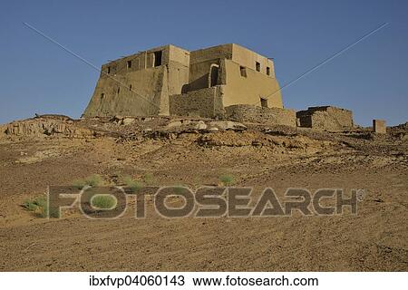 Stock Image - "Throne room, former church, then a mosque, Old Dongola, capital of the Nubian Christian kingdom of Makuria between the 4th and 14th century, Ash Shamaliyah, Nubia, Sudan, Africa". Fotosearch