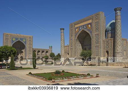 "Tilya-Kori Madrasah and Sher-Dor Madrasah, Registan, Samarkand, Uzbekistan, Asia" View Large Photo Image Stock Photo - "Tilya-Kori Madrasah and Sher-Dor Madrasah, Registan, Samarkand, Uzbekistan, Asia". Fotosearch