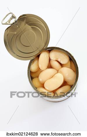 "Tin can, opened can of white beans" View Large Photo Image Stock Photo - "Tin can, opened can of white beans". Fotosearch