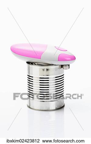 Tin can with an electric tin or can opener View Large Photo Image Stock Image - Tin can with an electric tin or can opener. Fotosearch