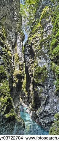 Picture - "Tolmin Gorge, Emerald Route, Triglav National Park, Tolmin, Goriska, Slovenia, Europe". Fotosearch