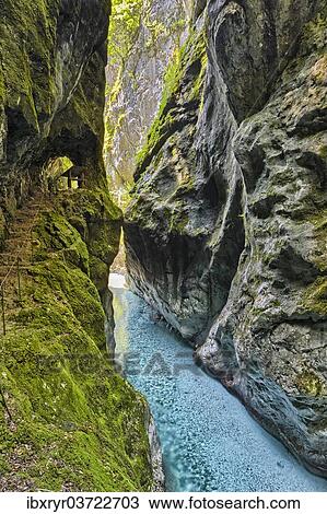 Stock Image - "Tolmin Gorge, Emerald Route, Triglav National Park, Tolmin, Goriska, Slovenia, Europe". Fotosearch