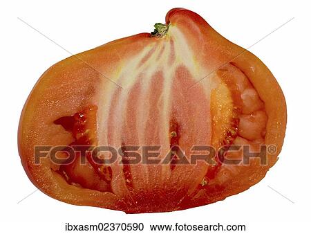 "Tomato, """"oxheart"""" variety, halved, sliced, half a tomato" View Large Photo Image Stock Image - "Tomato, """"oxheart"""" variety, halved, sliced, half a tomato". Fotosearch