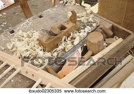 Stock Photography - Tools in a carpenter's workshop. Fotosearch