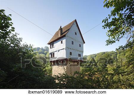 Stock Photo - "Topplerschloesschen castle, Rothenburg ob der Tauber, Romantic Road, Middle Franconia, Franconia, Bavaria, Germany, Europe". Fotosearch