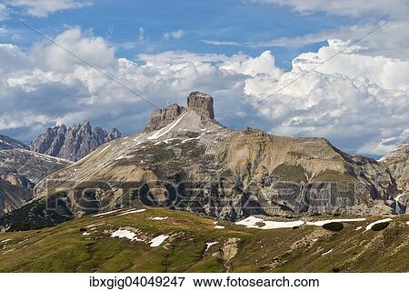 "Torre dei Scarperi or Schwabenalpenkopf, view from Zinnenkopf or Sasso di Landro, Sexten Dolomites, Sesto Dolomites, South Tyrol, Italy, Europe" View Large Photo Image Stock Photo - "Torre dei Scarperi or Schwabenalpenkopf, view from Zinnenkopf or Sasso di Landro, Sexten Dolomites, Sesto Dolomites, South Tyrol, Italy, Europe". Fotosearch
