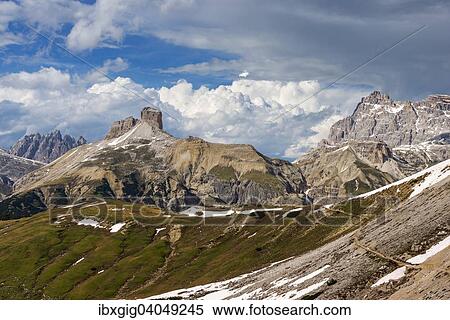 "Torre dei Scarperi or Schwabenalpenkopf, view from Zinnenkopf or Sasso di Landro, Sexten Dolomites, Sesto Dolomites, South Tyrol, Italy, Europe" View Large Photo Image Stock Photography - "Torre dei Scarperi or Schwabenalpenkopf, view from Zinnenkopf or Sasso di Landro, Sexten Dolomites, Sesto Dolomites, South Tyrol, Italy, Europe". Fotosearch