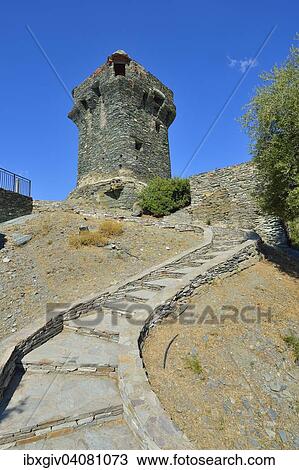 "Tour de Nonza Pisan Tower, on the west coast of Cap Corse, Nonza, Haute-Corse, Corsica, France, Europe" View Large Photo Image Stock Image - "Tour de Nonza Pisan Tower, on the west coast of Cap Corse, Nonza, Haute-Corse, Corsica, France, Europe". Fotosearch