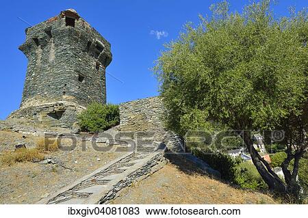 "Tour de Nonza Pisan Tower, on the west coast of Cap Corse, Nonza, Haute-Corse, Corsica, France, Europe" View Large Photo Image Stock Image - "Tour de Nonza Pisan Tower, on the west coast of Cap Corse, Nonza, Haute-Corse, Corsica, France, Europe". Fotosearch