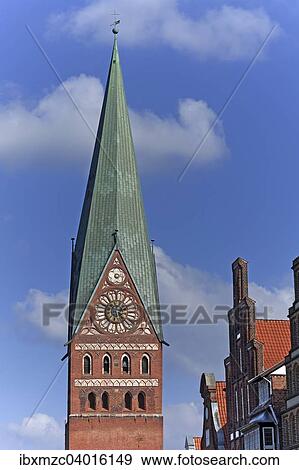 "Tower of St. John's Church, 1289-1470, Brick Gothic, Luneburg, Lower Saxony, Germany, Europe" View Large Photo Image Stock Photo - "Tower of St. John's Church, 1289-1470, Brick Gothic, Luneburg, Lower Saxony, Germany, Europe". Fotosearch