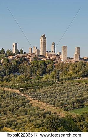 "Towers of medieval hill town of San Gimignano, Toscana, Tuscany, Italy, Europe" View Large Photo Image Stock Photo - "Towers of medieval hill town of San Gimignano, Toscana, Tuscany, Italy, Europe". Fotosearch