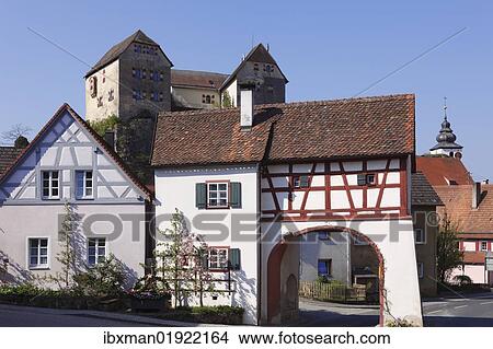 "Town gate and castle, Hiltpoltstein, Little Switzerland, Upper Franconia, Franconia, Bavaria, Germany, Europe" View Large Photo Image Picture - "Town gate and castle, Hiltpoltstein, Little Switzerland, Upper Franconia, Franconia, Bavaria, Germany, Europe". Fotosearch