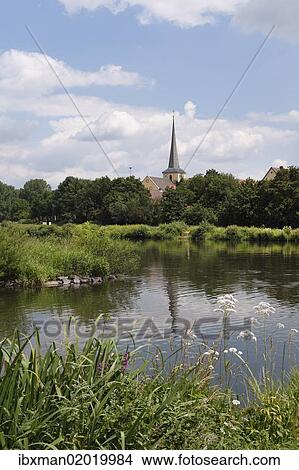 Picture - "Town of Fahr, Main River, Lower Franconia, Franconia, Bavaria, Germany, Europe, PublicGround, Europe". Fotosearch