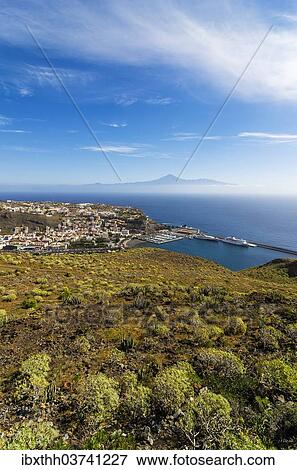 "Town of San Sebastian, Mount Teide or Pico del Teide at back, San Sebastian de la Gomera, La Gomera, Canary Islands, Spain, Europe" View Large Photo Image Stock Photo - "Town of San Sebastian, Mount Teide or Pico del Teide at back, San Sebastian de la Gomera, La Gomera, Canary Islands, Spain, Europe". Fotosearch