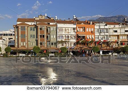"Town square at the harbour, Fethiye, Mugla Province, Aegean, Turkey, Asia" View Large Photo Image Stock Photo - "Town square at the harbour, Fethiye, Mugla Province, Aegean, Turkey, Asia". Fotosearch
