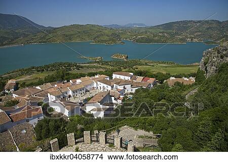 "Townscape and Zahara-El Gastor Reservoir, Zahara de la Sierra, White villages, Andalucia, Spain, Europe" View Large Photo Image Picture - "Townscape and Zahara-El Gastor Reservoir, Zahara de la Sierra, White villages, Andalucia, Spain, Europe". Fotosearch