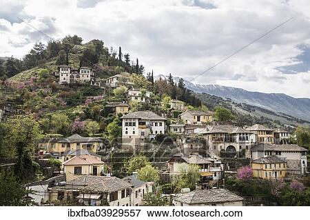 "Townscape, Gjirokastra, Albanien" View Large Photo Image Stock Photo - "Townscape, Gjirokastra, Albanien". Fotosearch