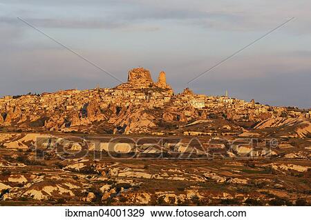 "Townscape in the morning light, Uchisar, Goreme National Park, Nevsehir Province, Cappadocia, Central Anatolia Region, Anatolia, Turkey, Asia" View Large Photo Image Stock Photo - "Townscape in the morning light, Uchisar, Goreme National Park, Nevsehir Province, Cappadocia, Central Anatolia Region, Anatolia, Turkey, Asia". Fotosearch