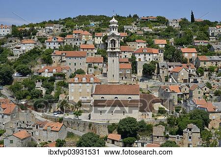 Stock Image - "Townscape, Lozisca, Brac Island, Dalmatia, Croatia, Europe". Fotosearch