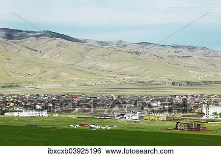 "Townscape of Kharkhorin, southern steppe, Ovorkhangai Province, Mongolia, Asia" View Large Photo Image Stock Photograph - "Townscape of Kharkhorin, southern steppe, Ovorkhangai Province, Mongolia, Asia". Fotosearch