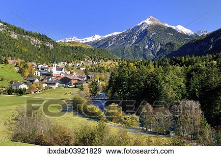 Stock Photo - "Townscape of Surava, Albula district, Graubunden, Switzerland, Europe". Fotosearch