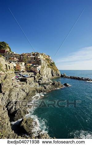 Stock Photo - "Townscape, UNESCO World Heritage Site, Manarola, Cinque Terre, Liguria, Italy, Europe". Fotosearch