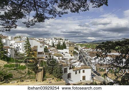 "Townscape with the church Iglesia Padre Jesus, from the Casa del Rey Moro, Ronda, Malaga province, Andalucia, Spain, Europe" View Large Photo Image Picture - "Townscape with the church Iglesia Padre Jesus, from the Casa del Rey Moro, Ronda, Malaga province, Andalucia, Spain, Europe". Fotosearch