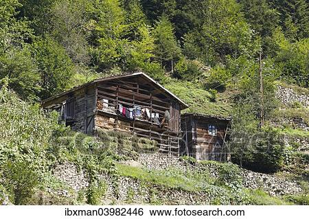 "Traditional wooden house near Uzungol, Trabzon Province, Kackar Mountains, Black Sea Region, Turkey, Asia" View Large Photo Image Stock Photograph - "Traditional wooden house near Uzungol, Trabzon Province, Kackar Mountains, Black Sea Region, Turkey, Asia". Fotosearch