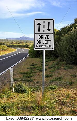 "Traffic sign, left-hand driving, Australia, Oceania" View Large Photo Image Stock Photo - "Traffic sign, left-hand driving, Australia, Oceania". Fotosearch