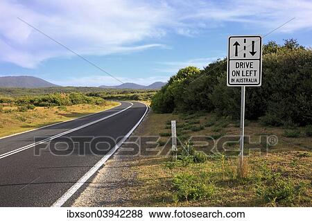 Stock Photo - "Traffic sign, left-hand driving, Australia, Oceania". Fotosearch