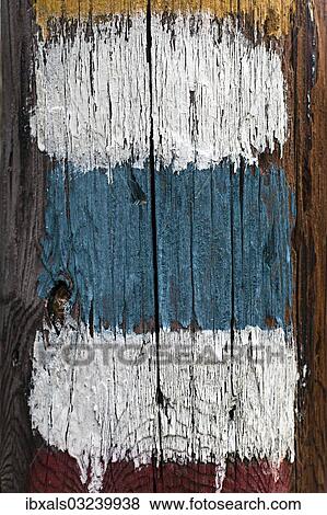 Trail marker painted on a tree trunk View Large Photo Image Stock Photo - Trail marker painted on a tree trunk. Fotosearch