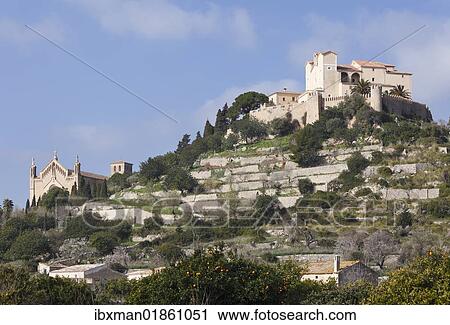 Stock Image - "Tranfiguracio Parish Church and Pilgrimage Church of Sant Salvador, Arta, Majorca, Balearic Islands, Spain, Europe". Fotosearch
