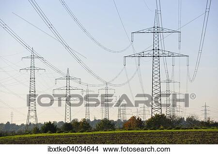 "Transmission lines in Waiblingen, Baden-Wurttemberg, Germany, Europe" View Large Photo Image Picture - "Transmission lines in Waiblingen, Baden-Wurttemberg, Germany, Europe". Fotosearch