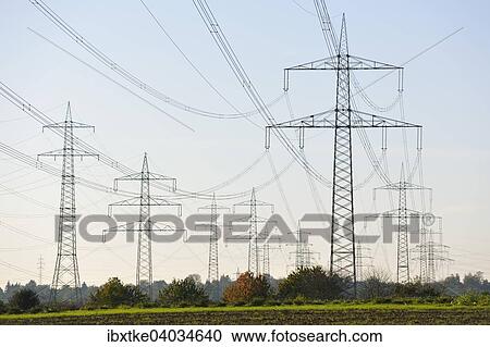 "Transmission lines in Waiblingen, Baden-Wurttemberg, Germany, Europe" View Large Photo Image Stock Image - "Transmission lines in Waiblingen, Baden-Wurttemberg, Germany, Europe". Fotosearch