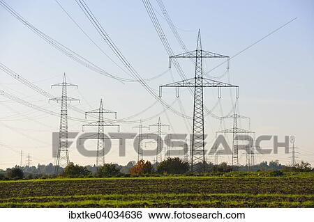 "Transmission lines in Waiblingen, Baden-Wurttemberg, Germany, Europe" View Large Photo Image Stock Photograph - "Transmission lines in Waiblingen, Baden-Wurttemberg, Germany, Europe". Fotosearch
