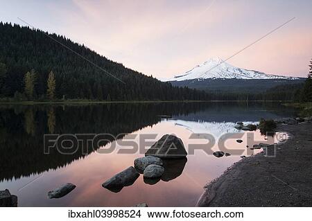 "Trillium Lake with Mount Hood, Clackamas County, Oregon, United States, North America" View Large Photo Image Picture - "Trillium Lake with Mount Hood, Clackamas County, Oregon, United States, North America". Fotosearch