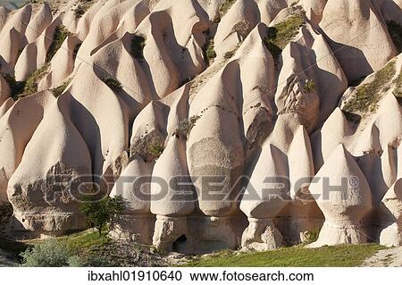 Stock Image - "Tufa formations, Uchisar, Cappadocia, Turkey, Asia". Fotosearch