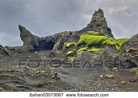 "Tufa rock formations, Vik, Southern Region, Iceland, Europe" View Large Photo Image Stock Photo - "Tufa rock formations, Vik, Southern Region, Iceland, Europe". Fotosearch
