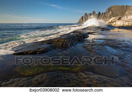 "Tungeneset coastline, Devil's Teeth, Okshornan Range, Senja, Troms ‪, Northern Norway, Norway, Europe" View Large Photo Image Stock Image - "Tungeneset coastline, Devil's Teeth, Okshornan Range, Senja, Troms ‪, Northern Norway, Norway, Europe". Fotosearch