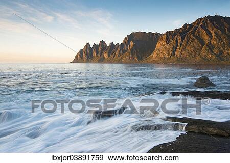 "Tungeneset coastline, Devil's Teeth, Okshornan, Senja, Norway, Europe" View Large Photo Image Stock Photo - "Tungeneset coastline, Devil's Teeth, Okshornan, Senja, Norway, Europe". Fotosearch