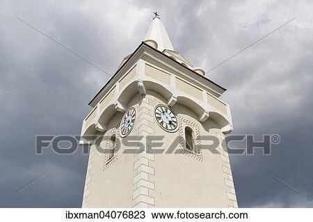 Stock Image - "Turkenturm, or Turks' Tower, defence tower, Breitenbrunn am Neusiedler See, Northern Burgenland, Burgenland, Austria, Europe". Fotosearch