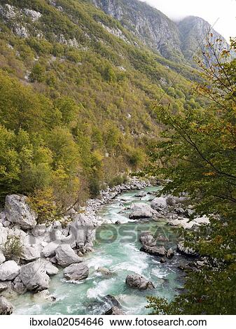 "Turqouise Soca river near Bovec, Soca Valley, Triglav National Park, Slovenia, Europe" View Large Photo Image Stock Photograph - "Turqouise Soca river near Bovec, Soca Valley, Triglav National Park, Slovenia, Europe". Fotosearch