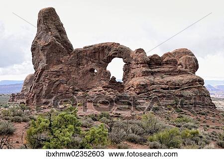"Turret Arch, rock formation of red sandstone, Arches National Park, Moab, Utah, USA" View Large Photo Image Stock Image - "Turret Arch, rock formation of red sandstone, Arches National Park, Moab, Utah, USA". Fotosearch