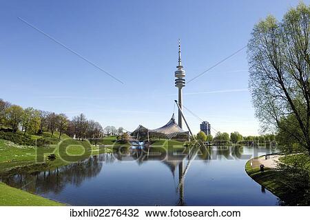 Stock Image - "TV Tower, Olympiaturm Tower, Olympiapark, Munich, Bavaria, Germany, Europe, PublicGround, Europe". Fotosearch