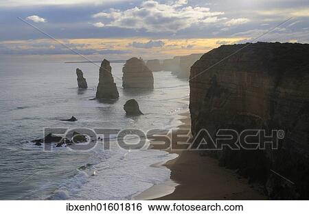 "Twelve Apostles, Great Ocean Road, Australia, sunset, Oceania" View Large Photo Image Stock Photograph - "Twelve Apostles, Great Ocean Road, Australia, sunset, Oceania". Fotosearch