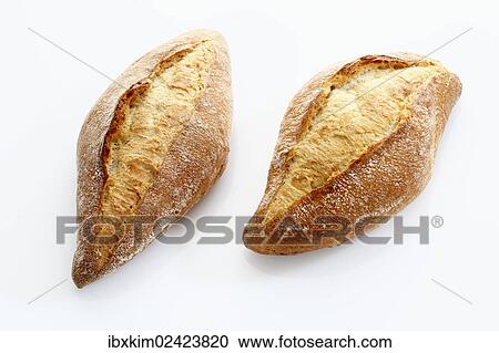 Stock Image - "Two rolls, panini rustico". Fotosearch