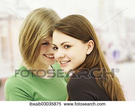 "Two young women, friends" View Large Photo Image Stock Photography - "Two young women, friends". Fotosearch
