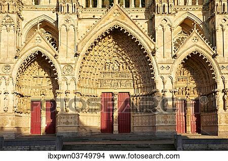 "Tympanum of the central west portal of the Gothic Amiens Cathedral, Notre Dame d'Amiens, UNESCO World Heritage Site, Amiens, France, Europe" View Large Photo Image Picture - "Tympanum of the central west portal of the Gothic Amiens Cathedral, Notre Dame d'Amiens, UNESCO World Heritage Site, Amiens, France, Europe". Fotosearch